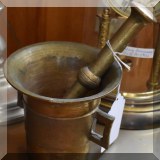 D80. Brass mortar and pestle.